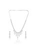 Ladies Cubic Zirconia Silver Plated Necklace with Earrings for All Occasion