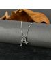 Women Alphabet CZ Round Stone Pendant Chain Necklace