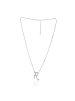 Women CZ White Stone Alphabet Pendant Chain Necklace