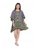 Lavender Digital Printed Paisley Tunic for Women Plus Size Short Kaftan Dress