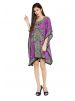 Purple Digital Printed Paisley Tunic for Women Plus Size Short Kaftan Dress