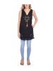 Cotton Paisley Lace Work Crochet Long Top Sleeveless Women Tunic