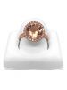 14K Rose Gold Morden Diamond And Morganite Halo Engagement Ring For Her